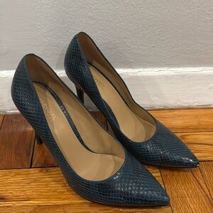 Michael Kors Faux Snaked Embossed Leather Heels